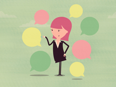 Female Lead bubbles character girl illustration speech vector