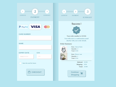 Credit card checkout design