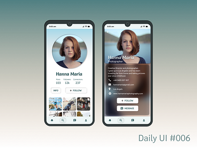 PROFILE : Daily UI #006 006 dailyui design profile ui ux