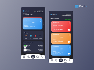 Wall-e (Electronic Wallet App) app design e wallet indonesia ui ux wallet