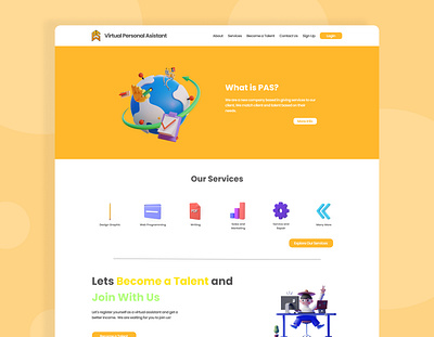 Virtual Personal Assistant Website app design illustration indonesia ui ux