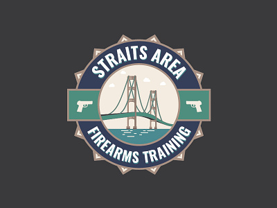 Firearm Training badge bridge firearm gun illustration illustrator logo safety training