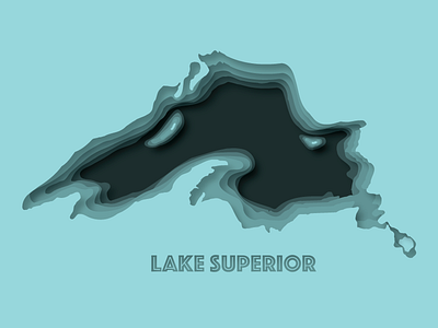 Lake Superior 3d blue drop shadow great lake illustrator lake lake superior michigan photoshop upper peninsula