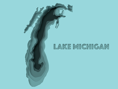 Lake Michigan 3d blue drop shadow great lake illustrator lake lake michigan michigan photoshop upper peninsula