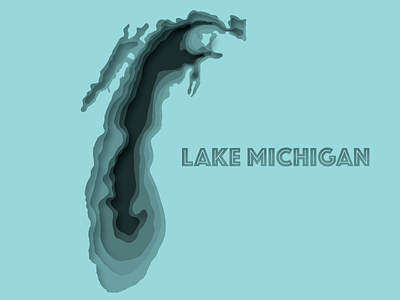 Lake Michigan 3d blue drop shadow great lake illustrator lake lake michigan michigan photoshop upper peninsula