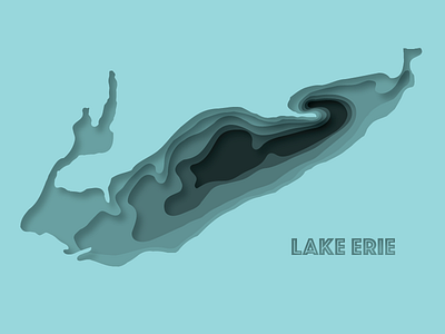 Lake Erie 3d blue drop shadow erie great lake illustrator lake lake erie lower peninsula michigan photoshop