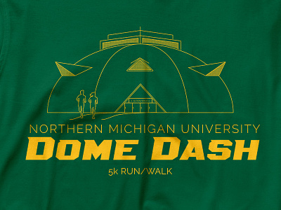 NMU Dome Dash - 2017 5k dash dome illustrator line work northern michigan university photoshop run runners tshirt walk