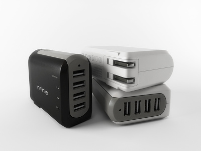4-Port USB Wall Charger 3d 3d rendering 3dsmax modeling product product visualization rendering v ray