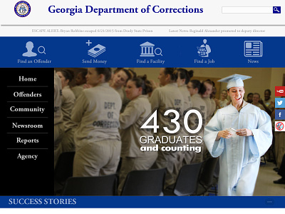 GA Department of Corrections Redesign css3 design develop drupal government html5 rebranding