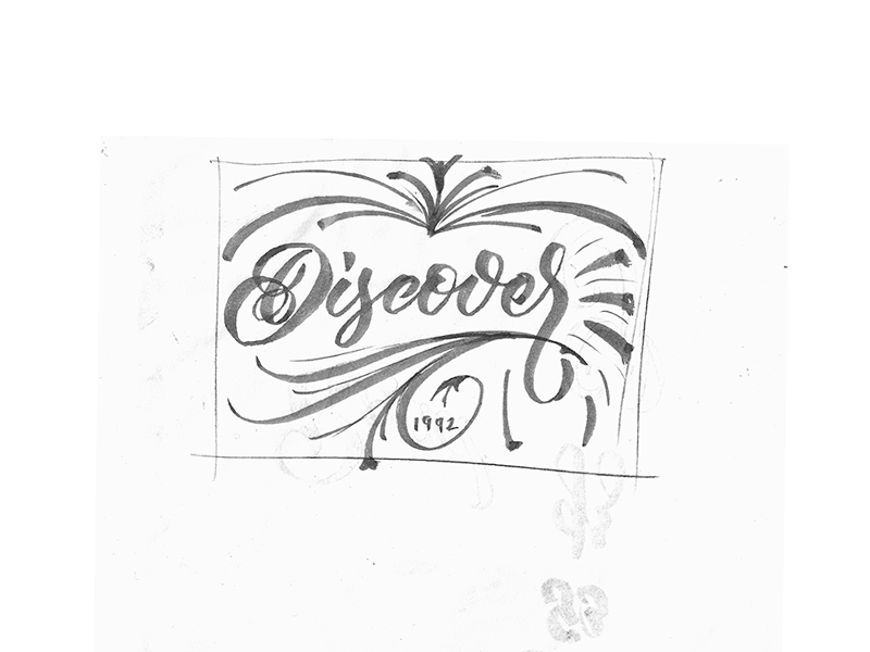 Discover lettering process wip