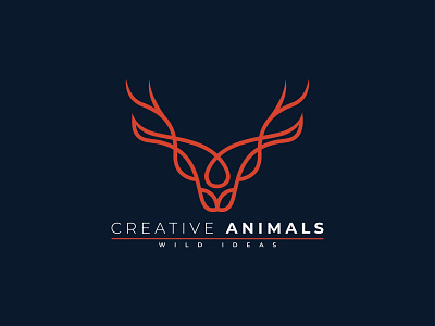 Creative Animals animals branding business creative creative animals deer deer logo design flat illustration logo logo design minimalist modern profe professional unique vector wild wild idea