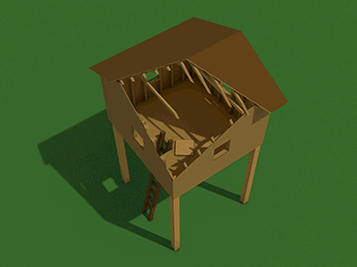 Treehouse Re-Built cinema4d fort kid lowpoly reminiscing