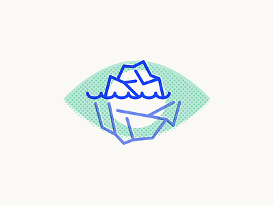 Icebergs eyeball halftone iceberg illustration print