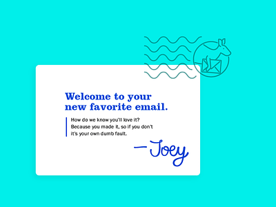 Joey Mail branding copy writing email identity kangaroos letters