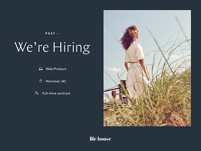 Life House is Hiring! design product ui ux