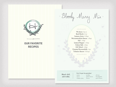 Bloody Mary Recipe Card print