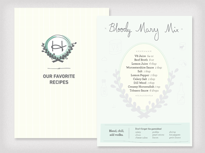 Bloody Mary Recipe Card