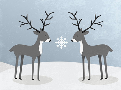 Reindeer Reign christmas deer design hills holidays illustration reindeer snow snowflake winter