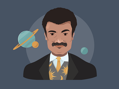 Neil Degrasse Tyson astrophysics character character design design illustration neil degrasse tyson planetarium portrait science space vector
