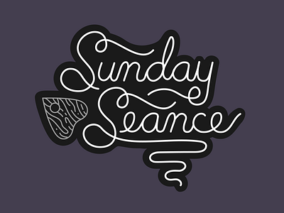 Sunday Seance calligraphy halloween lettering planchette seance sunday type vector