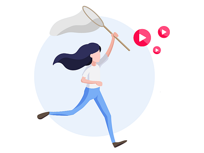 Catching Video Style 1 character concept design girl illustration play vector video