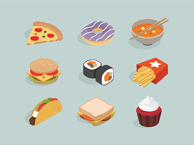 Fun with Food fast food food graphic illustration isometric vector