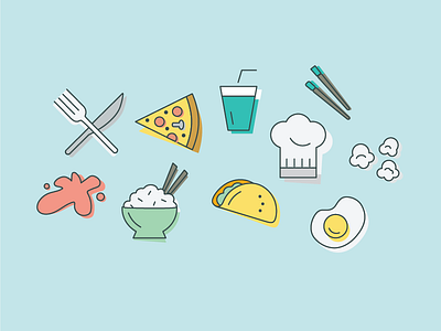 Foodie Stickers food foodie icon illustration stickers vector