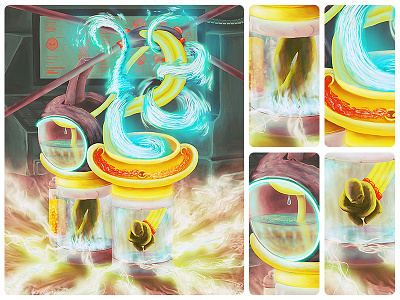 Monster Lab details digital painting illustration lab light monster photoshop sparks
