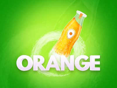 Twirly Bottle illustration juice orange photoshop product