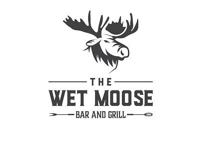 Wet Moose animal bar bbq branding concept cooked design flat food grill icon illustration logo minimal moose nature vector