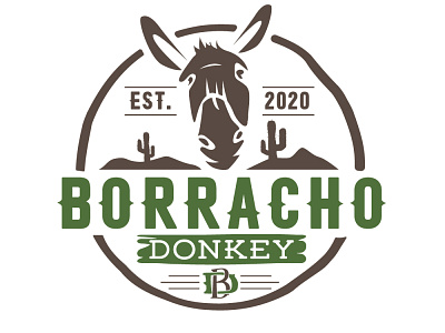 Logo design for " Borracho donkey" animal art concept design donkey flat illustration logo logo design vector