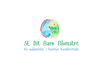 Logo design for "Se dit barn blomstre" concept design illustration kids logo logo design tree watercolor watercolor logo yin yang