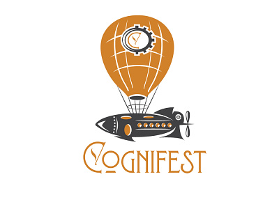 Logo design for "Cognifest" airship branding city concept design designer festival flat icon illustration label logo logo design technology typography vector