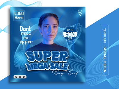 Super  mega sale social media banner design
