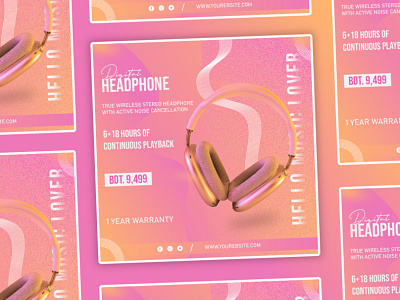 Headphone Social Media Banner Design