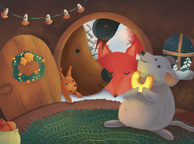 Mouse Hole children book illustration digital illustration