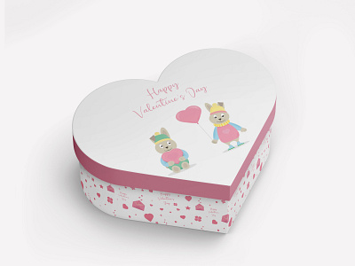 Gift in a box box bunnies design gift gift in a box graphic design illustration pattern rabbits valentines day vector