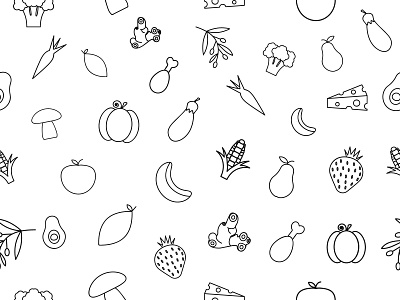 Pattern vegetables and fruits design fruits graphic design illustration pattern vector vegetables