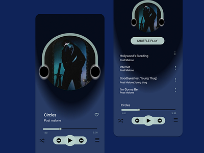 Music interface UI/UX design