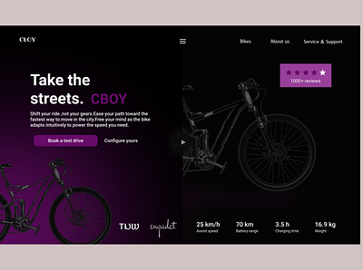 CBOY bicycle Landing page UI adobexd branding business design dribble figma graphic design graphics illustration ui uidesign ux uxdesign webdevelopment website