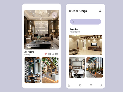 Interior deisgn app UI