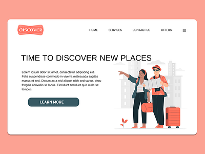 Tourism landing Page UI