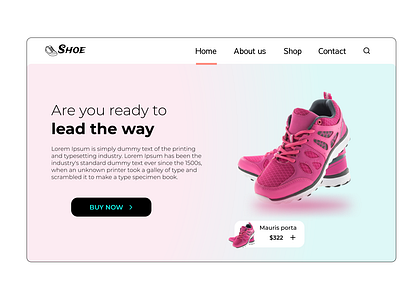 Shoe store Landing page UI Design