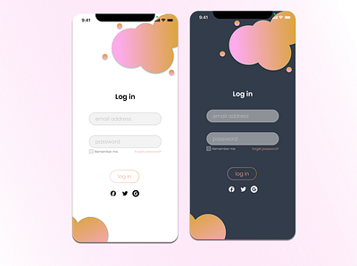 LOGIN SCREEN Normal & Dark mode adobexd app appdesign darkmode darktheme design dribble figma login mobile normalmode ui uidesign uiinspiration uiux uiuxdesign ux