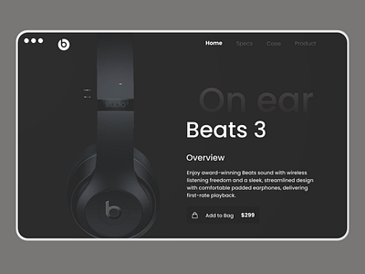 Earphone website landing page