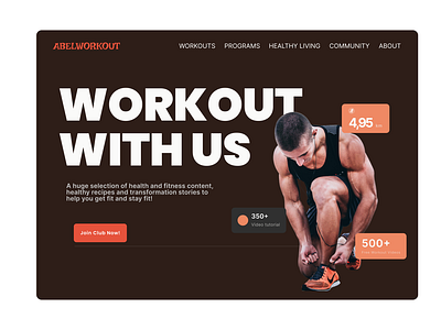 Workout website landing page UI