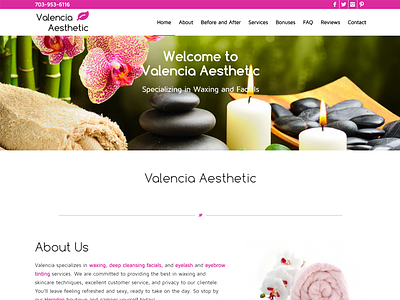 Valencia Aesthetic web design wordpress