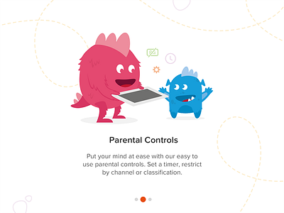 Kids APP - Onboarding screen illustration monster onboarding ui