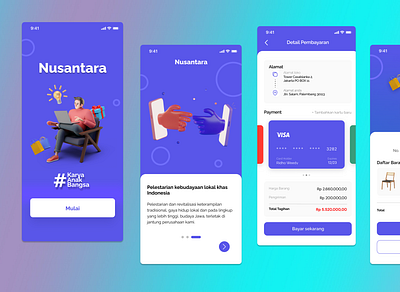 Nusantara - E-commerce for local crafts in Indonesia app design ecommerce local crafts mobile mobile app nusantara ui uiux ux