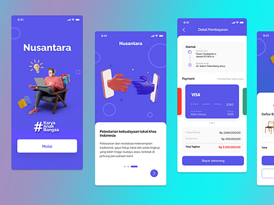 Nusantara - E-commerce for local crafts in Indonesia app design ecommerce local crafts mobile mobile app nusantara ui uiux ux